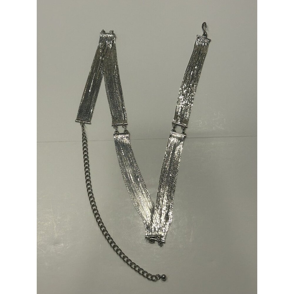 Silver-tone Metal Waist BELT Party Cocktail Dress Disco Nightlife Fancy Shiny - Picture 5 of 9